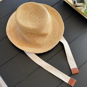 Wyeth Cassis Straw Bucket Hat Tan